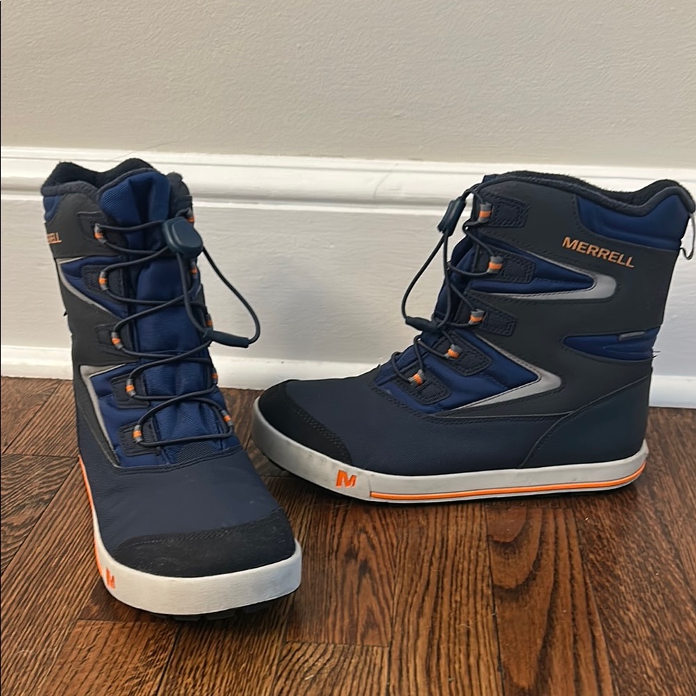 Merrell Navy Blue Boys Snow Bank Boots